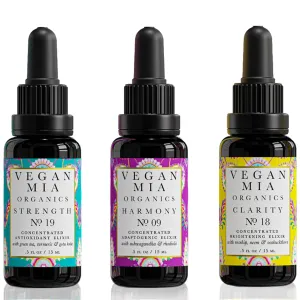 - 0.5 fl oz Variety Pack of 3 USDA Organic Concentrated Elixirs Discovery Kit Skincare Face Oil: Clarity Brightening & sculpture ceramic comprise Balancing, Strength Antioxidant & Superfood, & Harmony Adaptogen 
