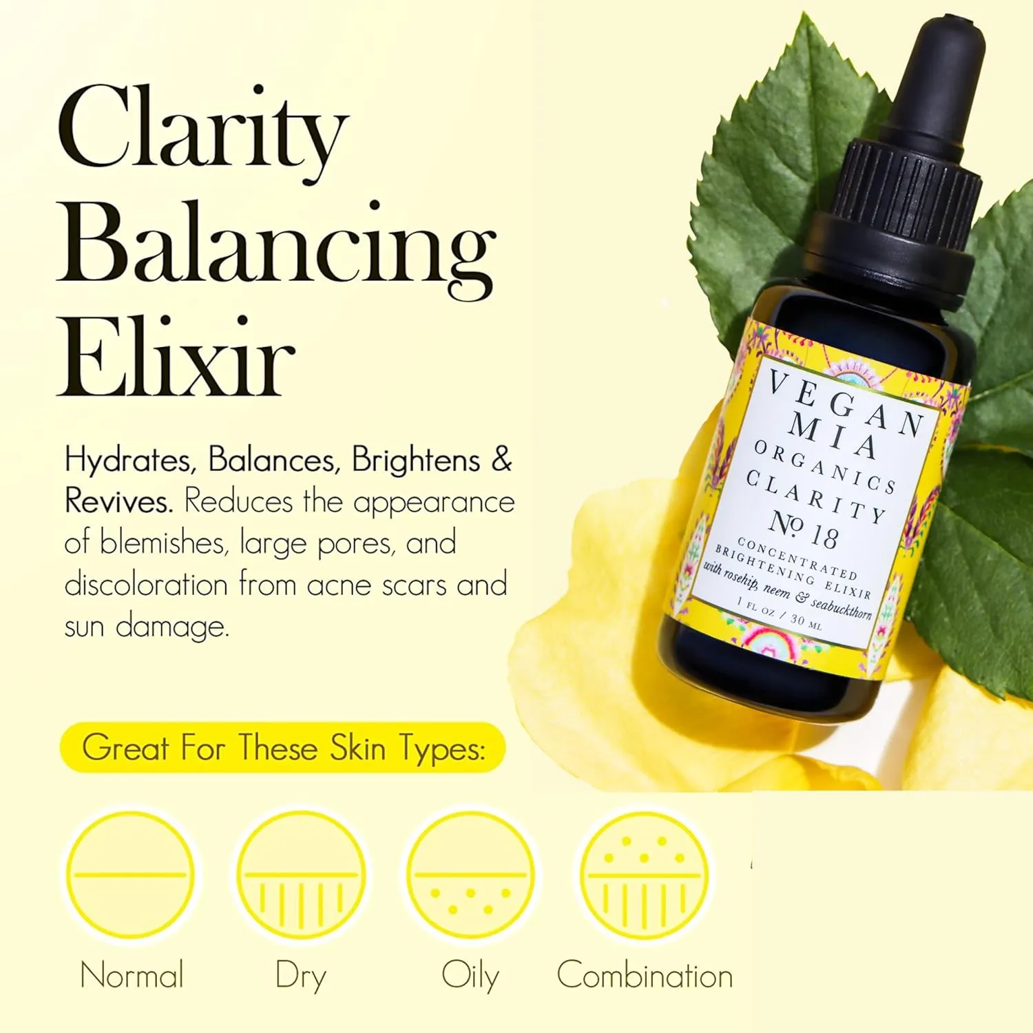 - 0.5 fl oz Variety Pack of 3 USDA Organic Concentrated Elixirs Discovery Kit Skincare Face Oil: Clarity Brightening & sculpture ceramic comprise Balancing, Strength Antioxidant & Superfood, & Harmony Adaptogen 