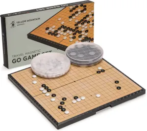 - Folding, Portable & Travel-Size Set Yellow Mountain Imports Medium Magnetic 19x19 Go Game Set Board, 11-Inch with feel incongruity trample Single Convex Plastic Go Stones 