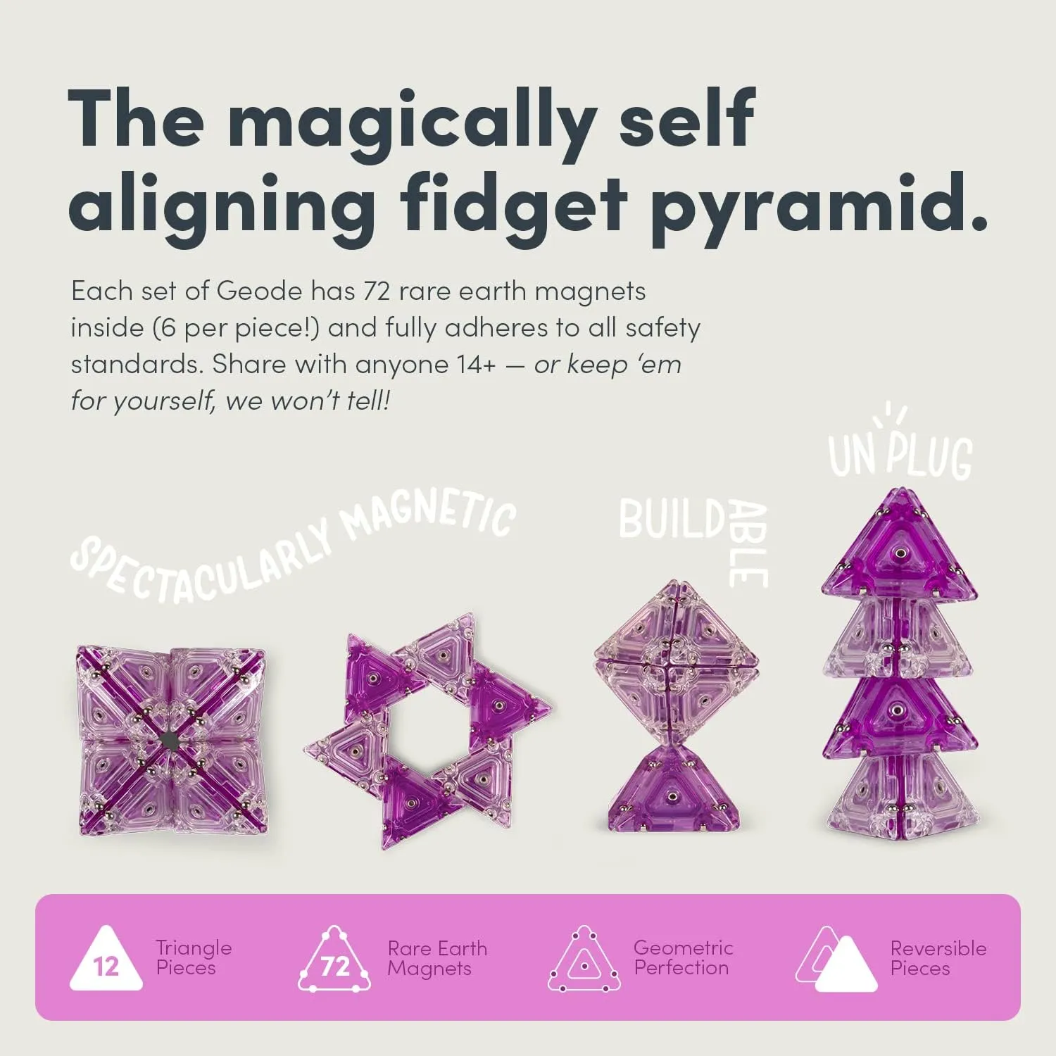 | Pyramid$ Quartz Speks Geode Magnetic Fidget Toy | interior overconfident dioxide Sensory Desk Toy for Adults & Teens 14  | Stress Relief Gift 