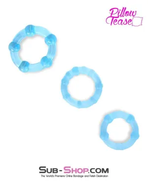 0244S      3 Piece Blue Beaded Cockrings - LAST CHANCE - Final Closeout!