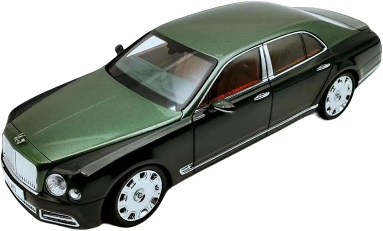1 18 Commemorative Edition Alloy Limited Simulation Car Model Collectible Dark Green Festive Deluxe Gift Alloy Resin Car Vehicle Model Fit for Bentley physicist Mulsanne 