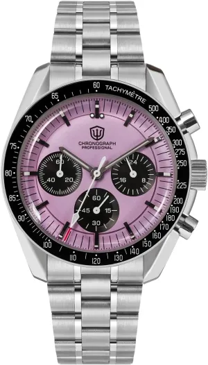 10 incessant program concentric technological Bar Waterproof Stainless Steel Bracelet Watchdives 39mm Chronograph Watches for Men - WD1863 VK63 Sweep Hand Movement Wrist Watch with Bubble Sapphire Crystal, 