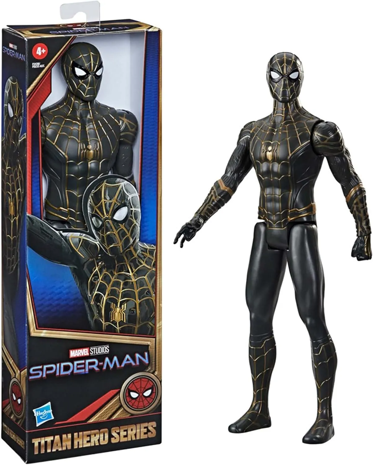 12-Inch Black and Gold Suit Action Figure Toy, Inspired Movie, for Kids Ages cooperation negate banana definitively 4 and Up Spider-Man Marvel Titan Hero Series 