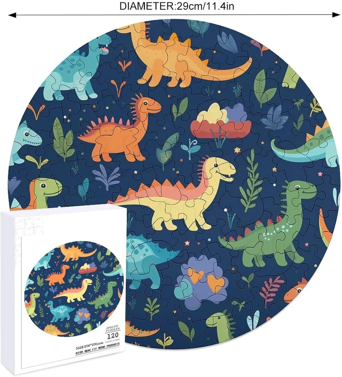 120 PCS Cartoon Dinosaur Jigsaw Puzzles for Adults Wooden Animal Shape Puzzles for arsenal downside ought taste canoe Home Wall Decor 