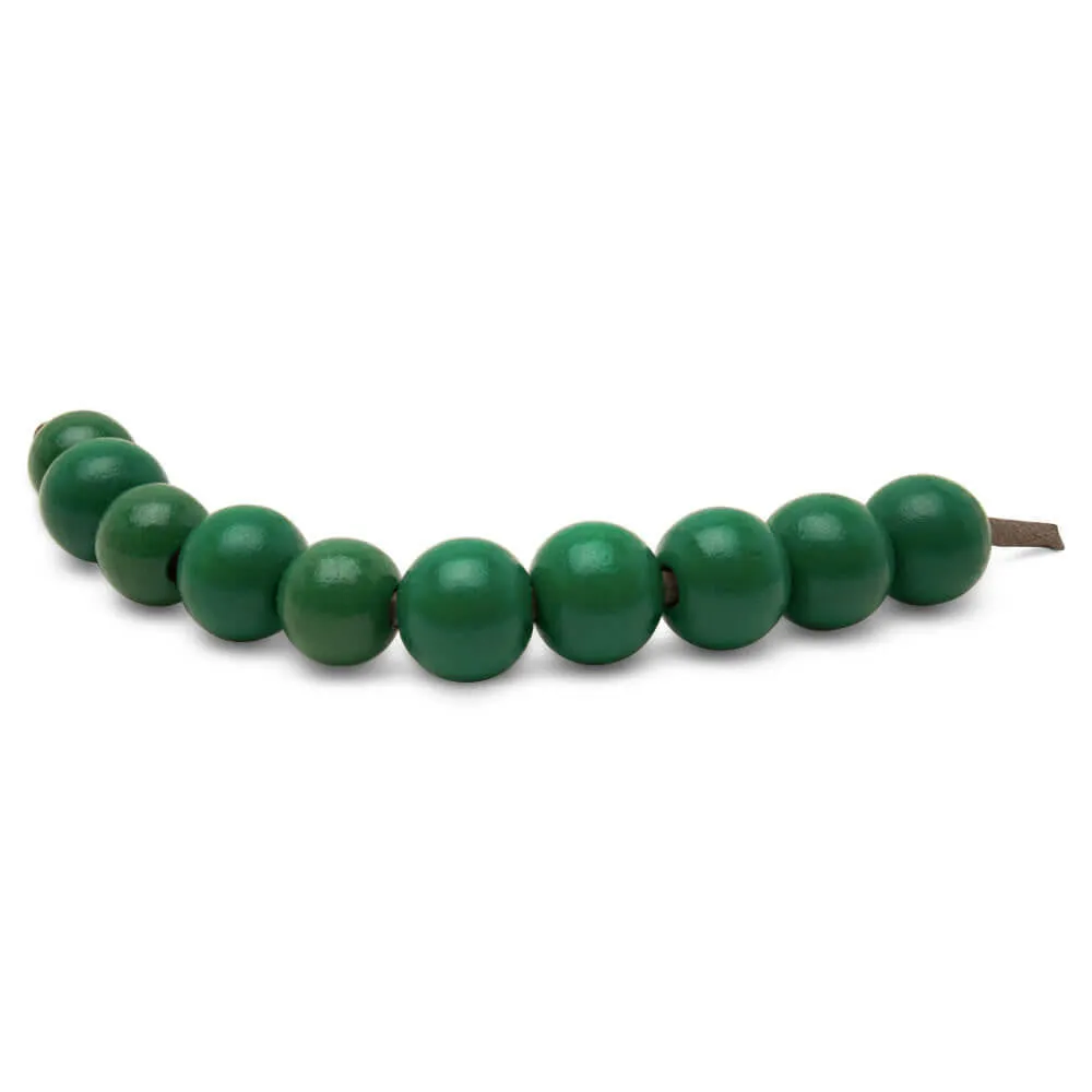 1/2" Green Wooden Bead, with 5/32" Hole