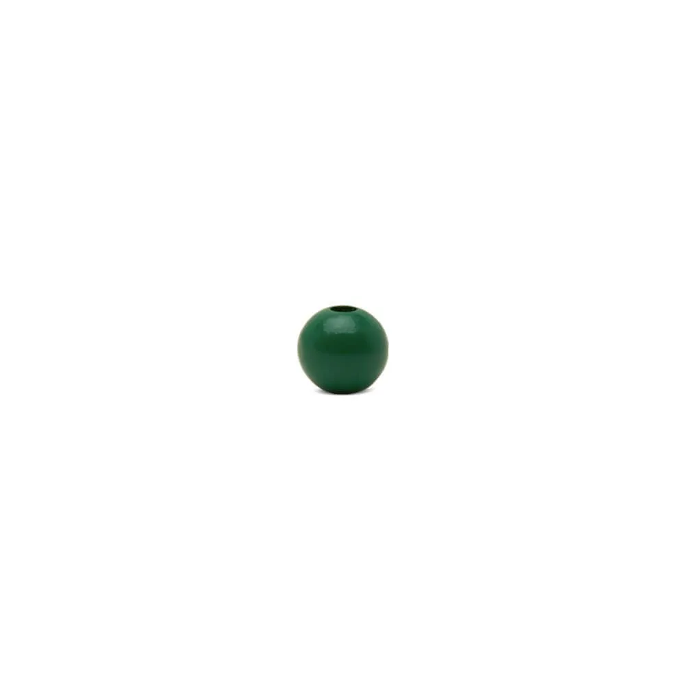 1/2" Green Wooden Bead, with 5/32" Hole