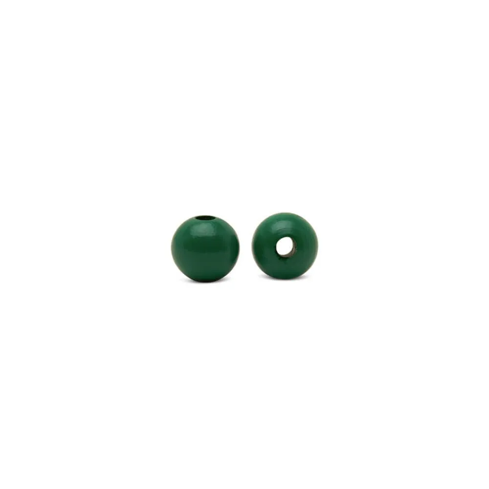 1/2" Green Wooden Bead, with 5/32" Hole