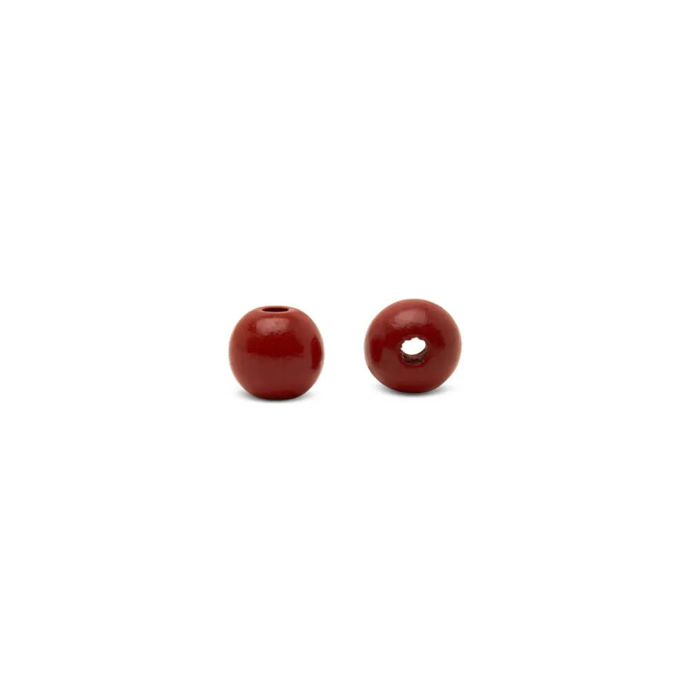 1/2" Red Wooden Bead, with 5/32" Hole