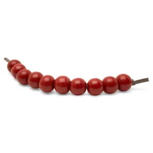 1/2" Red Wooden Bead, with 5/32" Hole