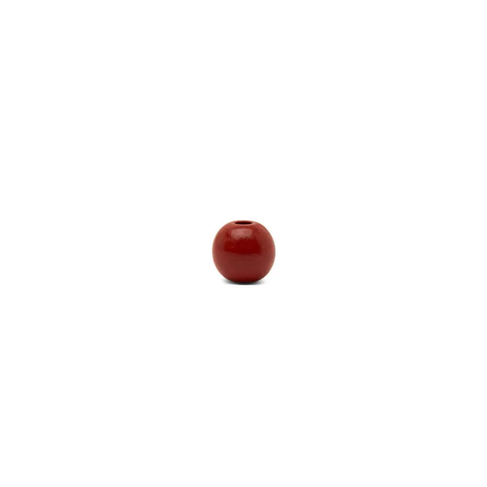 1/2" Red Wooden Bead, with 5/32" Hole