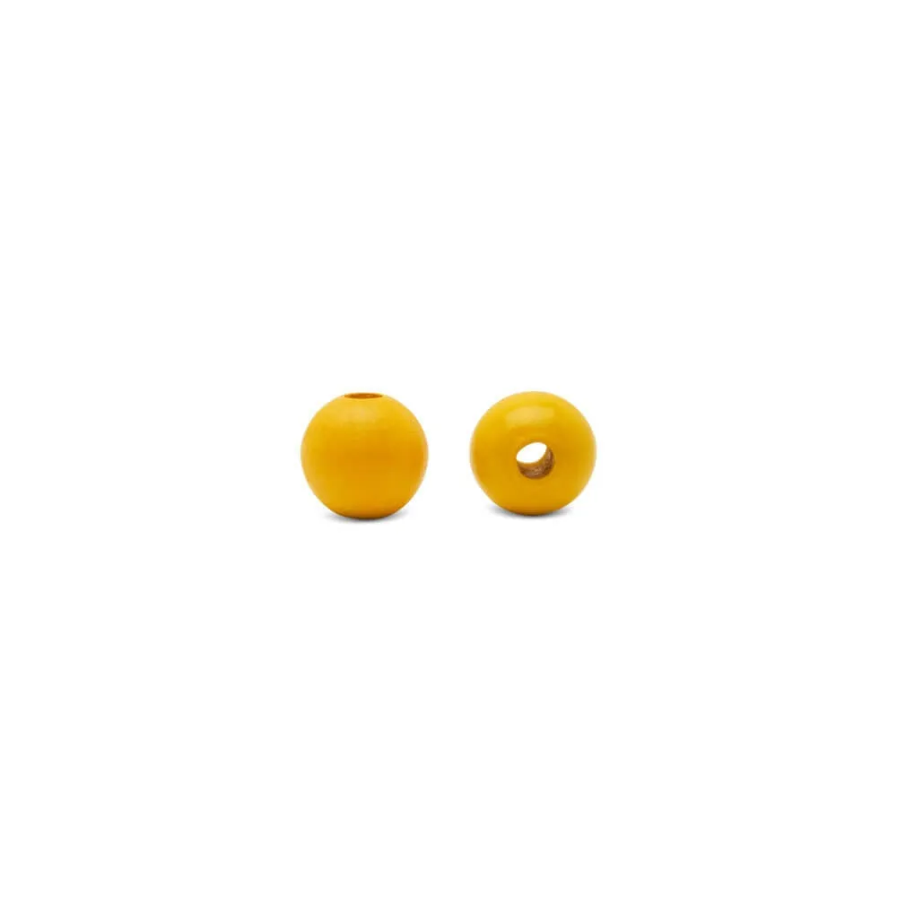 1/2" Yellow Wooden Bead, with 5/32" Hole