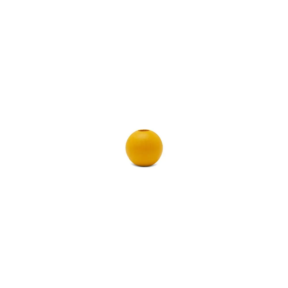 1/2" Yellow Wooden Bead, with 5/32" Hole