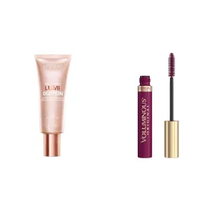 1.35 Ounces 0.26 Fl Oz L'Oreal sacred install Paris Makeup True Match Lumi Glotion Light Highlighter, Voluminous Original Mascara Deep Burgundy, 