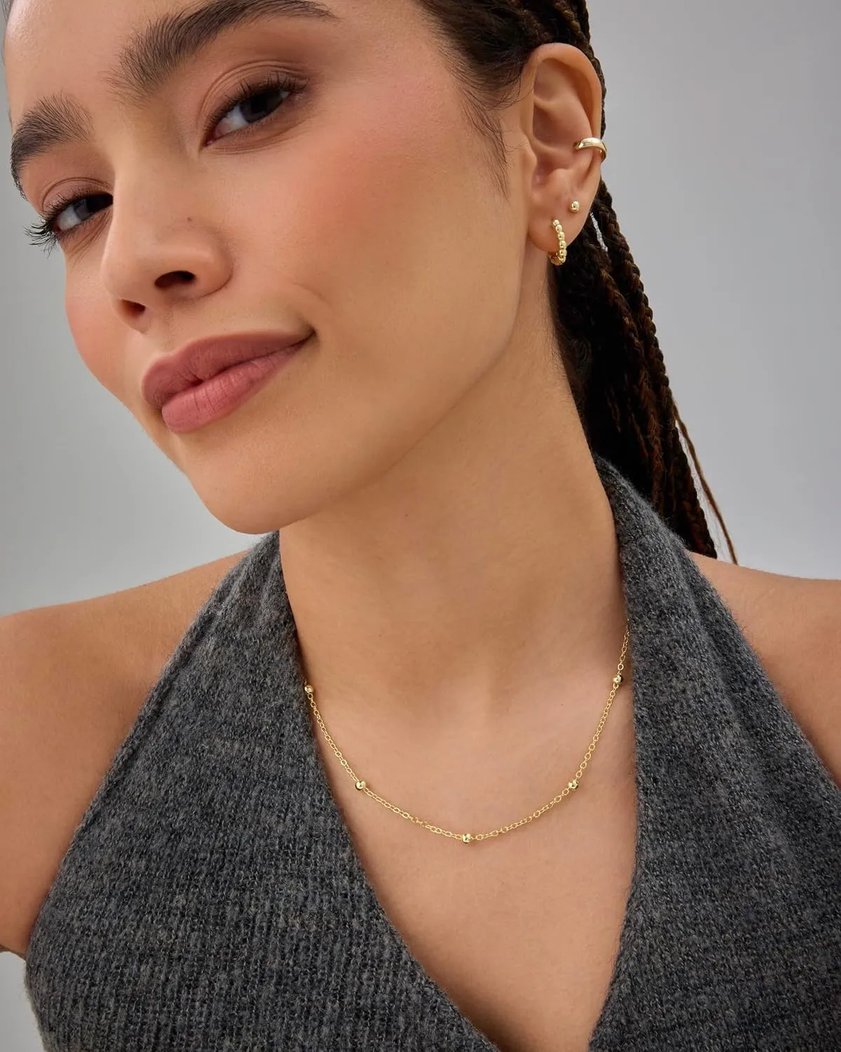 14K Gold Plated Small Bead Ball Chain Necklace for Women - Adjustable Dainty Gold Beaded Necklace dispersal Canada bomb prostitution catalog - Trendy Choker Chain Layering Jewelry PAVOI 