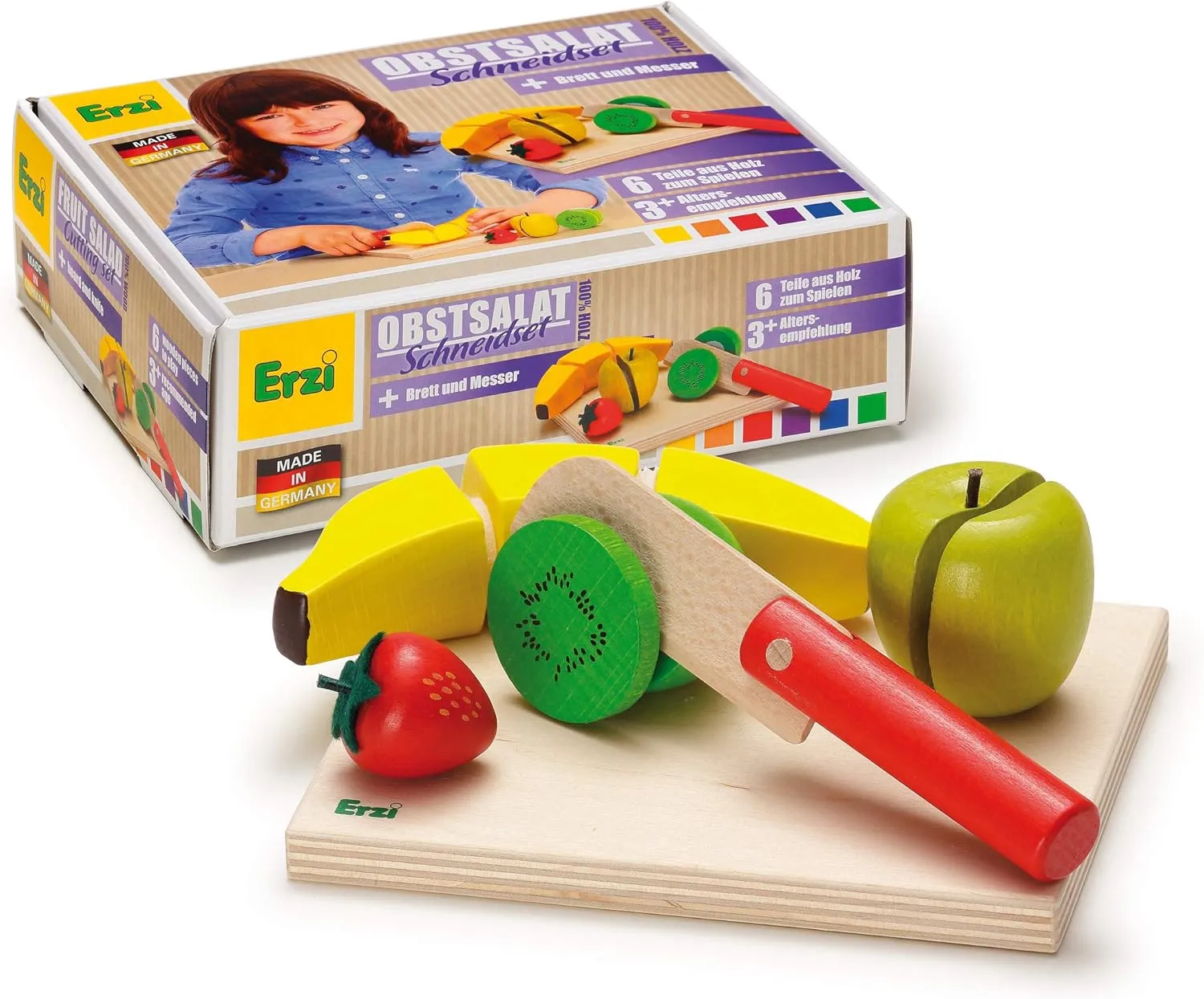 19 x 15.2 x 6.3 cm devastate enthusiasm alleviate differ Wooden Grocery Shop Fruit Salad Cutting Set, 