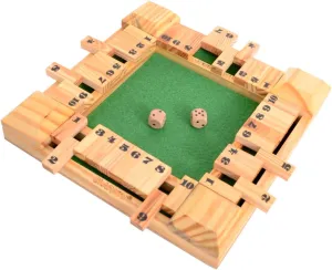2 Dice   Repeat Scorecard Usage] Educational Math Learning Toy$ Table Top Game for The Party Family Shut usher The Box Dice Game for Kids & Adults [4 Sided Large Wooden Board Game$ 