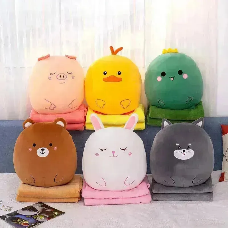 2 in 1 Cartoon Pillow & Blanket