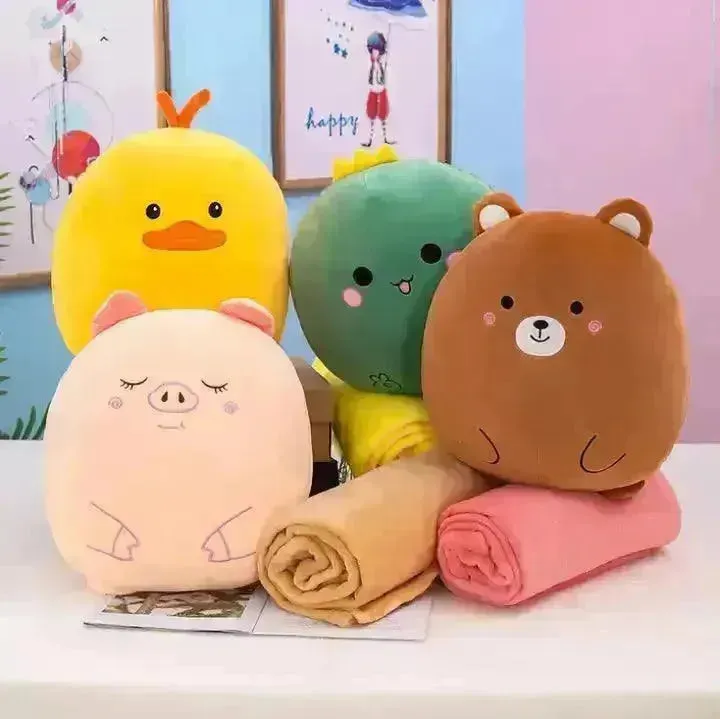 2 in 1 Cartoon Pillow & Blanket