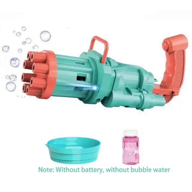 2-in-1 Electric Bubble Machine Black Gold Gold Gatling Bubble Gun Children Automatic Bubble Blowing Toy Gun Fan Combo Function