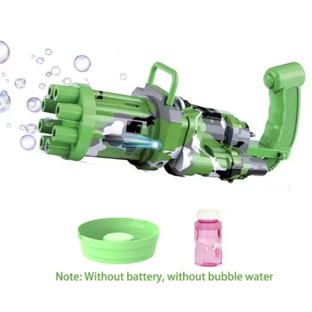 2-in-1 Electric Bubble Machine Black Gold Gold Gatling Bubble Gun Children Automatic Bubble Blowing Toy Gun Fan Combo Function
