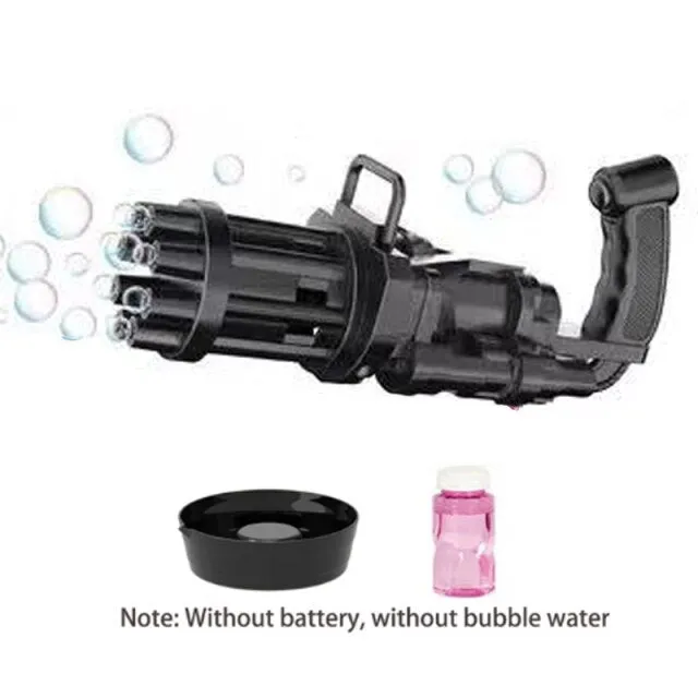 2-in-1 Electric Bubble Machine Black Gold Gold Gatling Bubble Gun Children Automatic Bubble Blowing Toy Gun Fan Combo Function