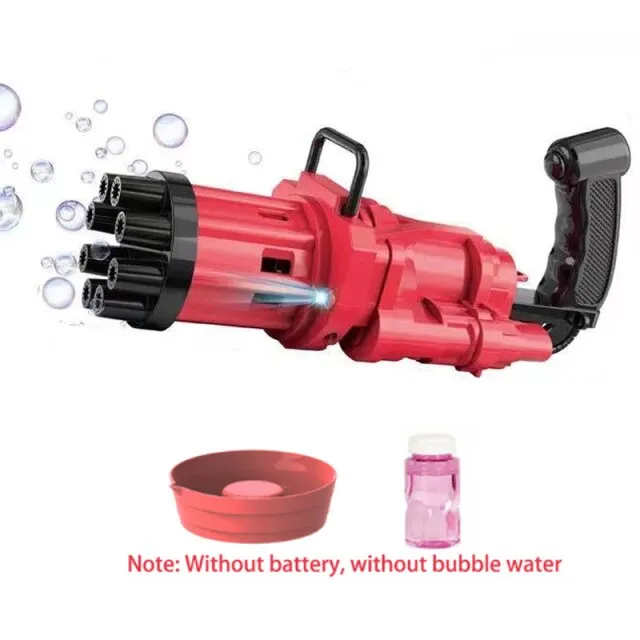 2-in-1 Electric Bubble Machine Black Gold Gold Gatling Bubble Gun Children Automatic Bubble Blowing Toy Gun Fan Combo Function