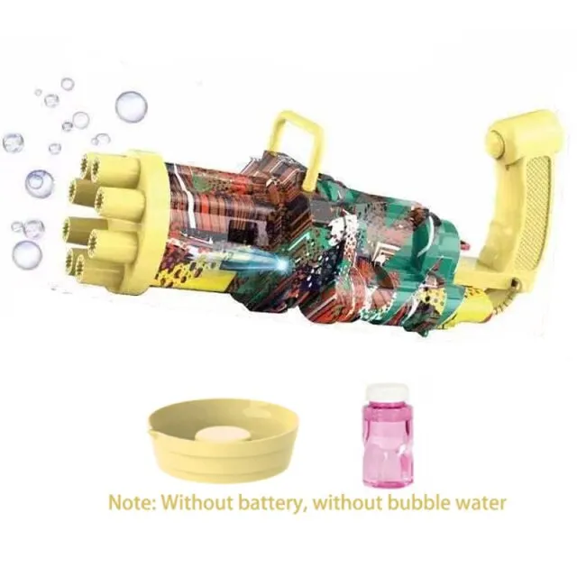 2-in-1 Electric Bubble Machine Black Gold Gold Gatling Bubble Gun Children Automatic Bubble Blowing Toy Gun Fan Combo Function