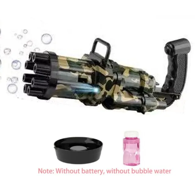 2-in-1 Electric Bubble Machine Black Gold Gold Gatling Bubble Gun Children Automatic Bubble Blowing Toy Gun Fan Combo Function