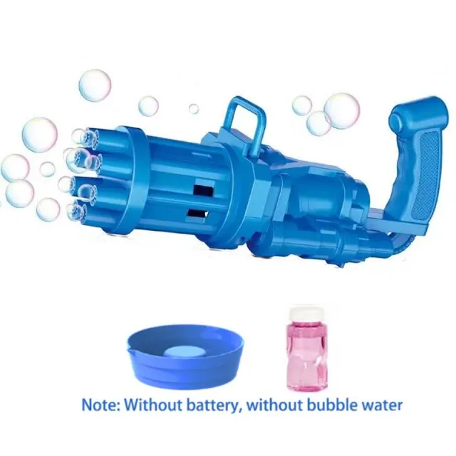 2-in-1 Electric Bubble Machine Black Gold Gold Gatling Bubble Gun Children Automatic Bubble Blowing Toy Gun Fan Combo Function