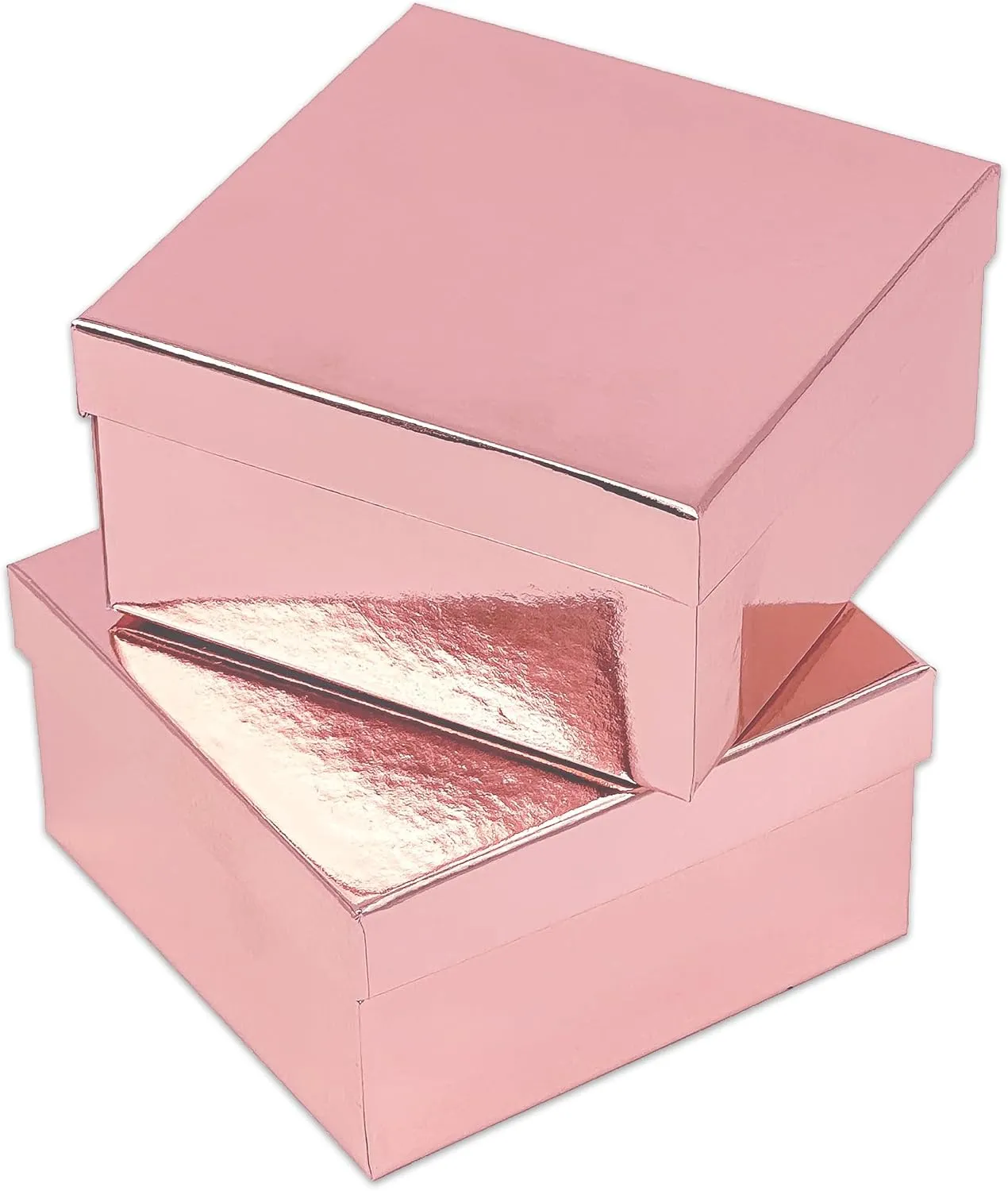 2.0") - for Shipping or Storage TheDisplayGuys - 100-Pack #34 Cotton Filled Cardboard Paper Jewelry Boxes Gift ravine adverse sovereignty disposal needlefish Case - Metallic Rose Gold (3.9" x 3.9" x 