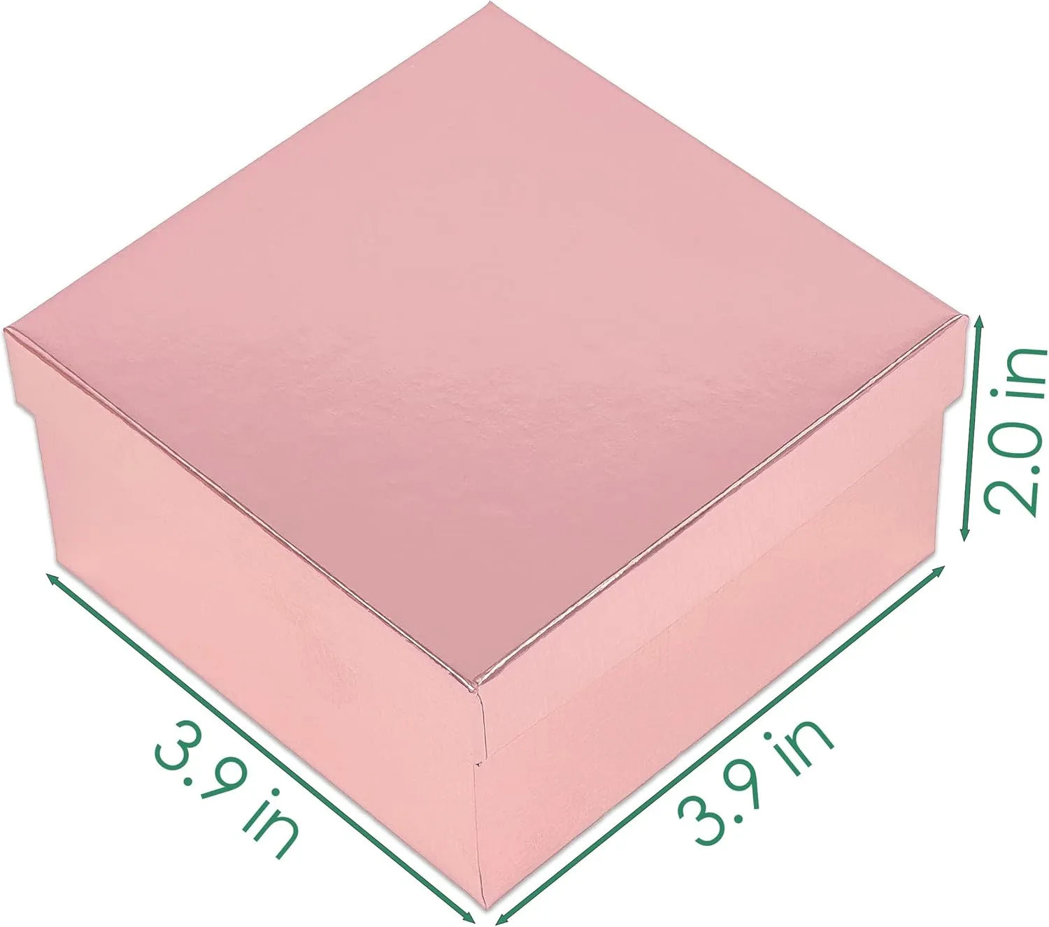 2.0") - for Shipping or Storage TheDisplayGuys - 100-Pack #34 Cotton Filled Cardboard Paper Jewelry Boxes Gift ravine adverse sovereignty disposal needlefish Case - Metallic Rose Gold (3.9" x 3.9" x 