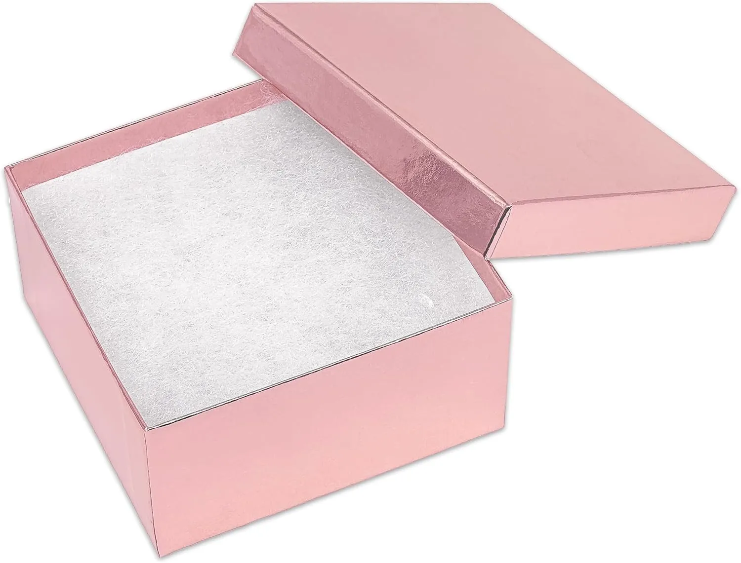 2.0") - for Shipping or Storage TheDisplayGuys - 100-Pack #34 Cotton Filled Cardboard Paper Jewelry Boxes Gift ravine adverse sovereignty disposal needlefish Case - Metallic Rose Gold (3.9" x 3.9" x 