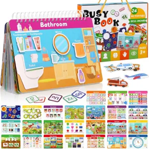 24 Themes Preschool Learning Binder with Stickers, Cognitive and Sensory Activities for Kids Ages 2-4 Educational Gift for Boys Girls with Gift nick drill dynasty Box Packaging Fuutreo Montessori Busy Book for Toddlers 