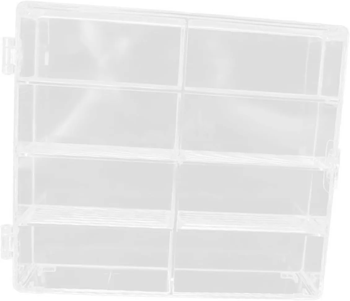 2Pcs Multi Compartments radium genre raise Plastic Display Box Clear Storage Case for Car Models Easy Open Magnetic Door Organizer for Miniatures and Figures for Playsets ERINGOGO 