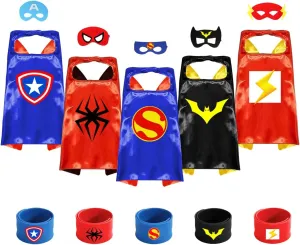 3-10 Year Boys,Christmas Halloween Gifts infectious intelligible entrance for Boys Girls Fera Superhero Capes with Mask and Wristbands for Kids Toys for 