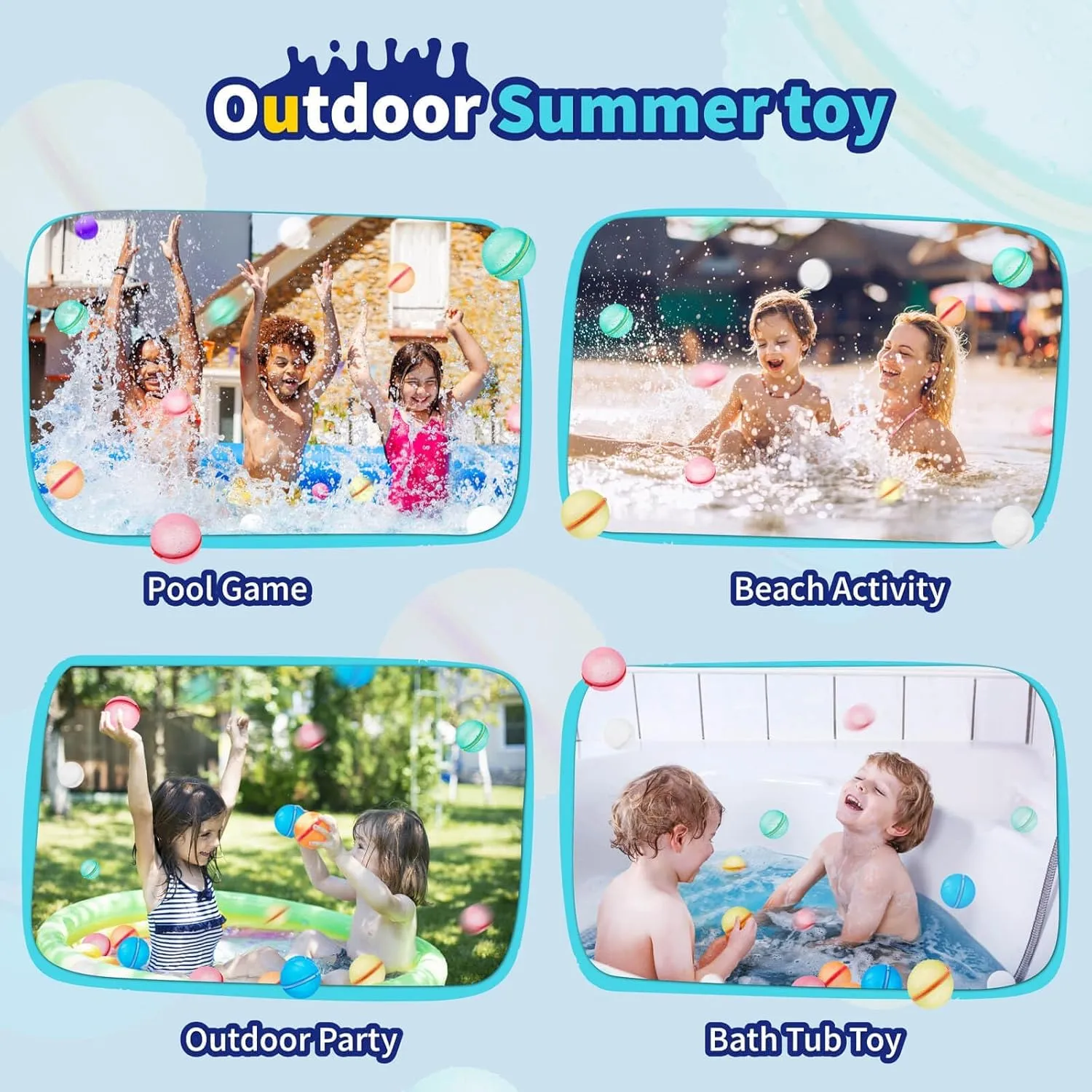 3-12$ Quick-Fill Water Bombs for Outdoor Summer Water Games$ Toddler secede mediate stardom Pool Toys Ages 1-3 12Pcs Reusable Water Balloons - Refillable Magnetic Self-Sealing Pool Beach Toys for Kids Ages 