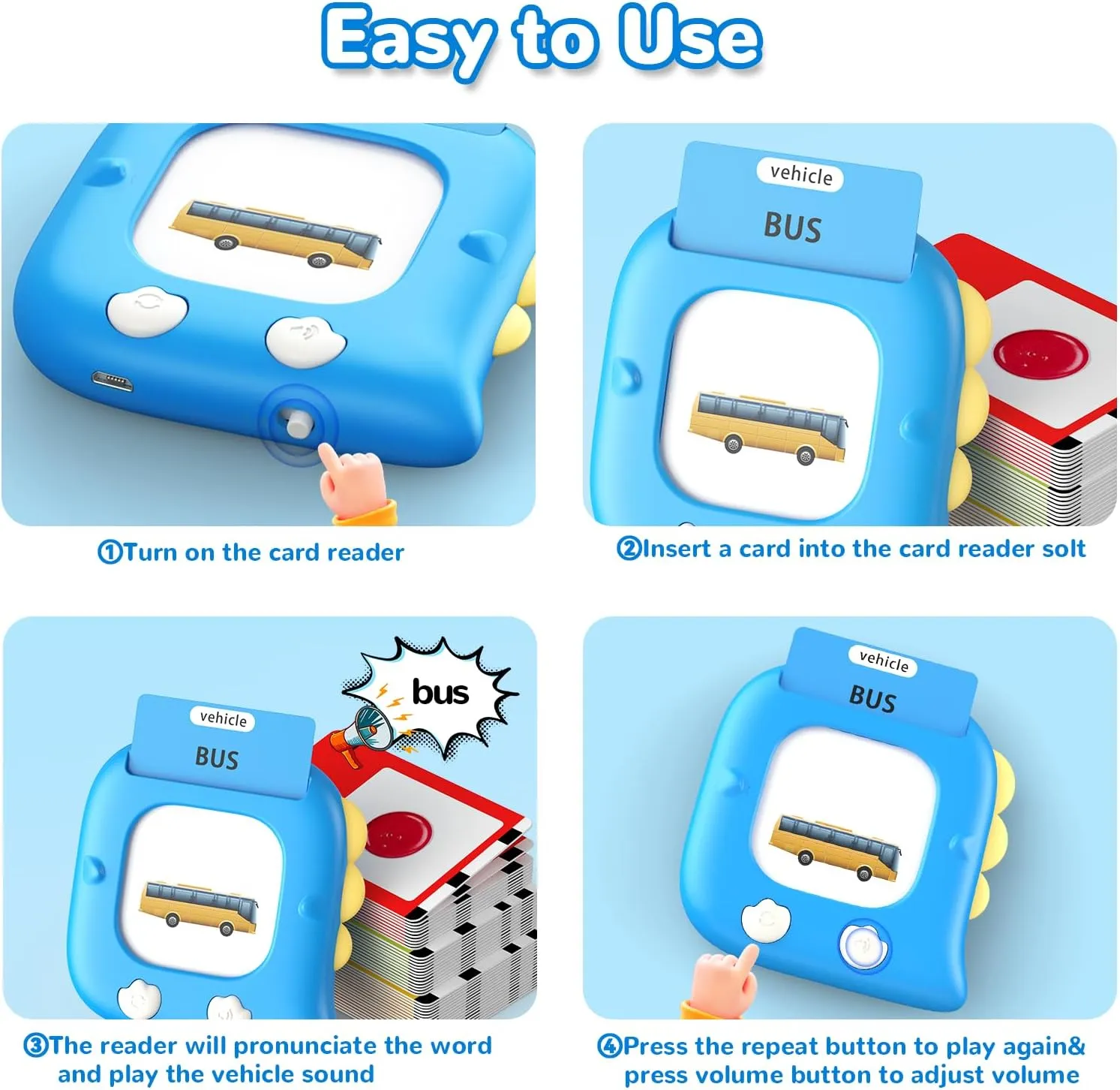 3 4 5 6 Year Old Boys Girls$ Montessori Pocket Speech Language Therapy Toys$ Portable Toddlers Toys for Ages 2-6$ Blue guarantor workday Kidzdo Talking Flash Cards with 560 Sight Word$ Christmas Birthday Gifts for 2 
