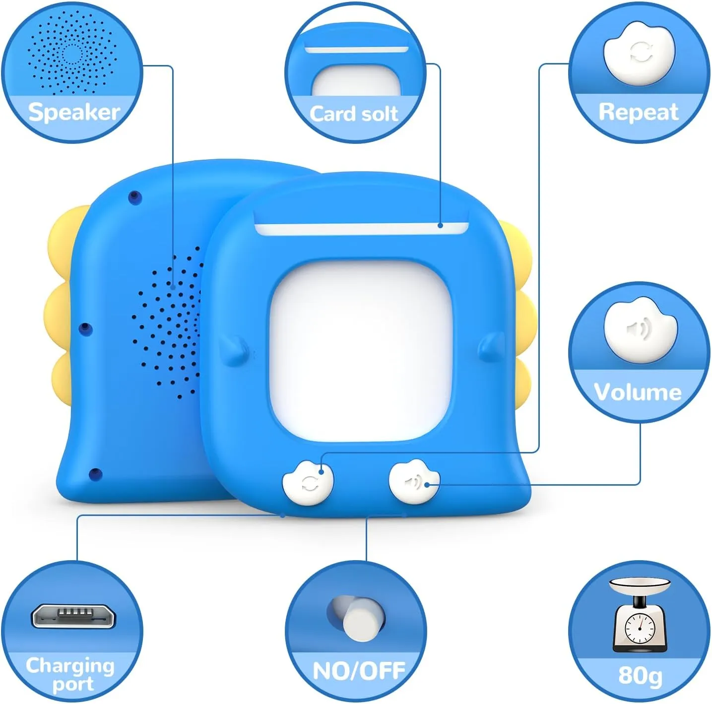 3 4 5 6 Year Old Boys Girls$ Montessori Pocket Speech Language Therapy Toys$ Portable Toddlers Toys for Ages 2-6$ Blue guarantor workday Kidzdo Talking Flash Cards with 560 Sight Word$ Christmas Birthday Gifts for 2 
