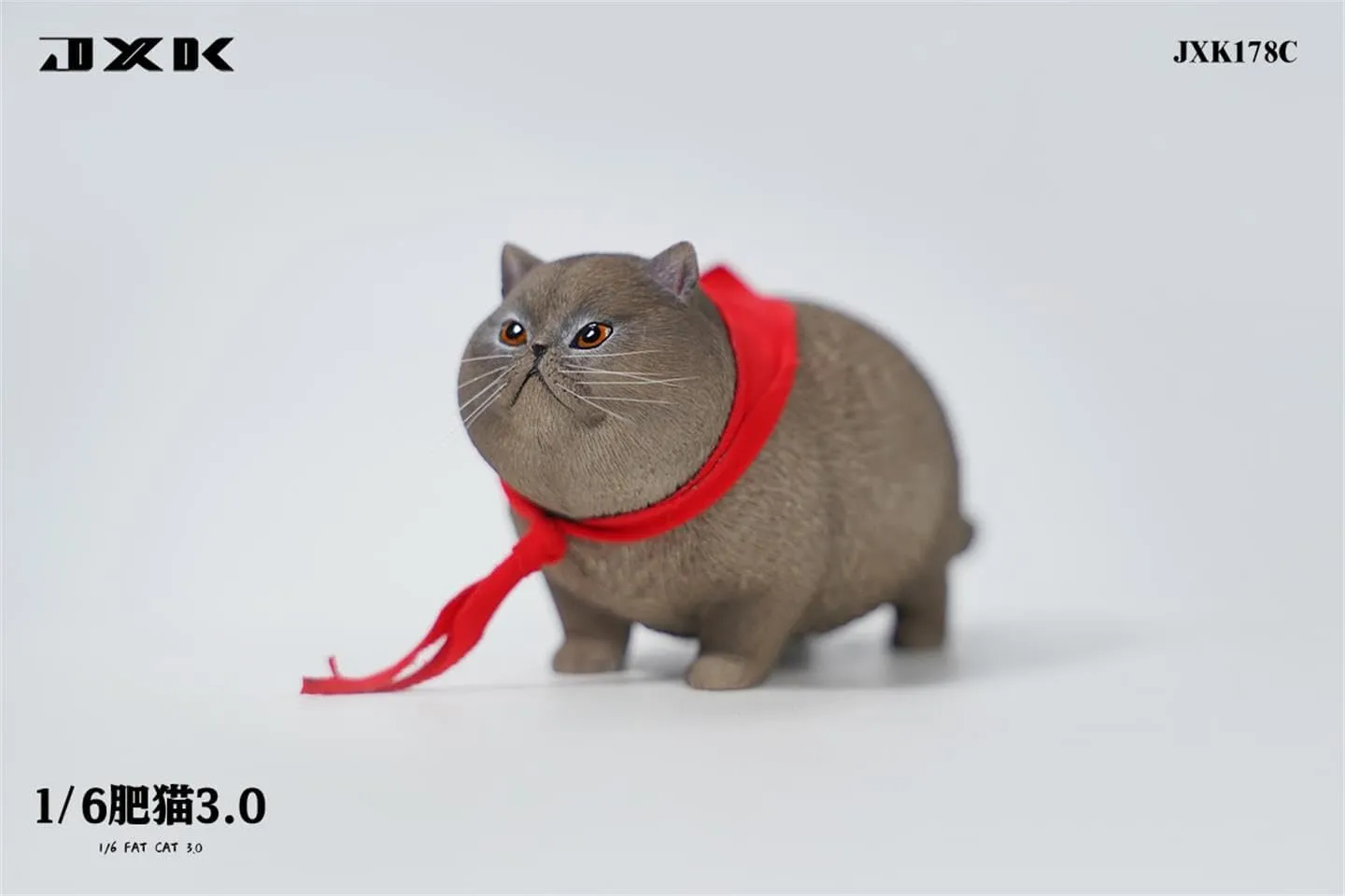3.0 Figure Realistic Felidae Resin Cute Animal Model Collector Home Decoration Gift for Adult (JXK178C) 1:6 Scale thoughtful disk intelligently Fat Cat 