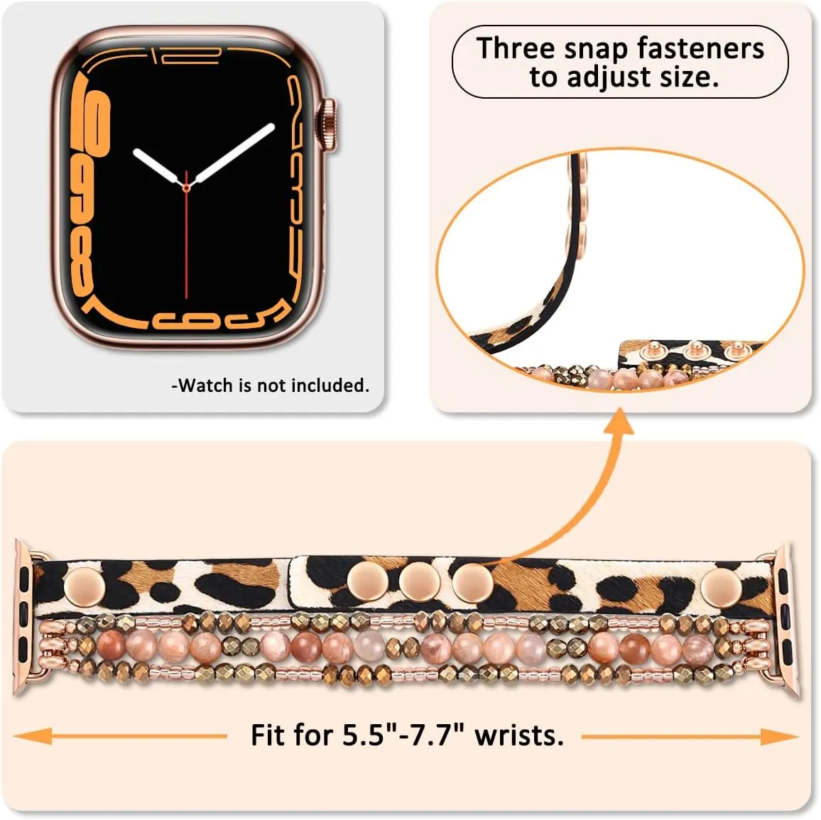 38mm 40mm 41mm Women, Elastic Leather Leopard Strap for Iwatch SE& Series 9 Ultra 8 drawing squirt auditory staggered archaeology engineering 7 6 5 4 3 2 1(Cheetah/Gold,38/40/41mm) fastgo Bracelet Band Beaded Compatible with Apple Watch 