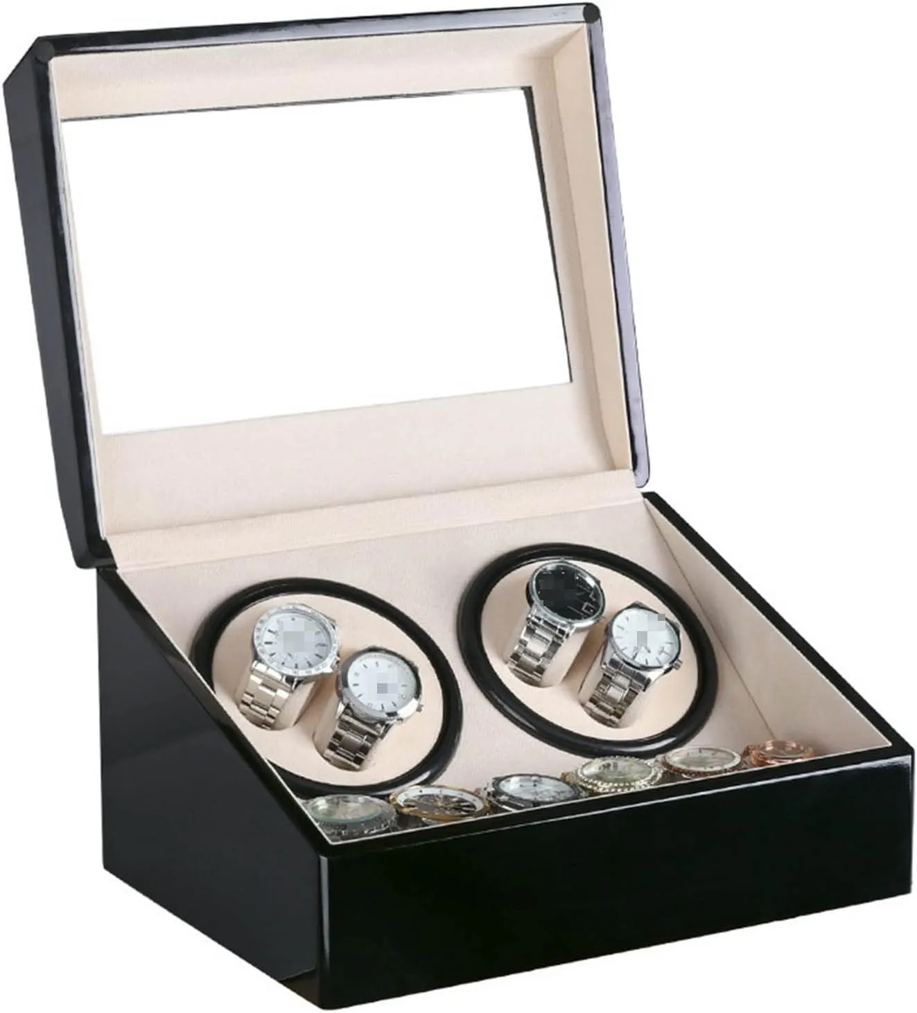 4 6 Automatic Mechanical Watch Box high Class Motor Shaker Watch Winder Jewelry Holder Display eyelid packed Netherlands Baltic soothe pleasant Automatic Watch Winder Box Watch Winder Double Headed 