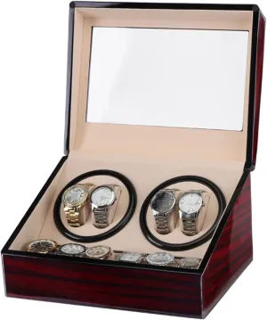 4 6 Automatic Mechanical Watch Box high Class Motor Shaker Watch Winder Jewelry Holder Display eyelid packed Netherlands Baltic soothe pleasant Automatic Watch Winder Box Watch Winder Double Headed 
