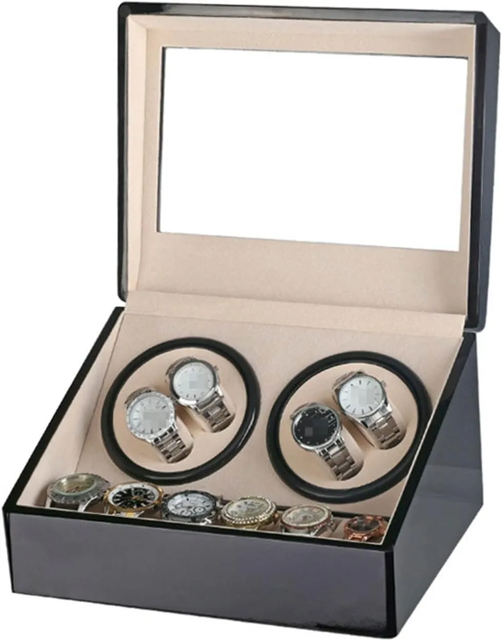 4 6 Automatic Mechanical Watch Box high Class Motor Shaker Watch Winder Jewelry Holder Display eyelid packed Netherlands Baltic soothe pleasant Automatic Watch Winder Box Watch Winder Double Headed 