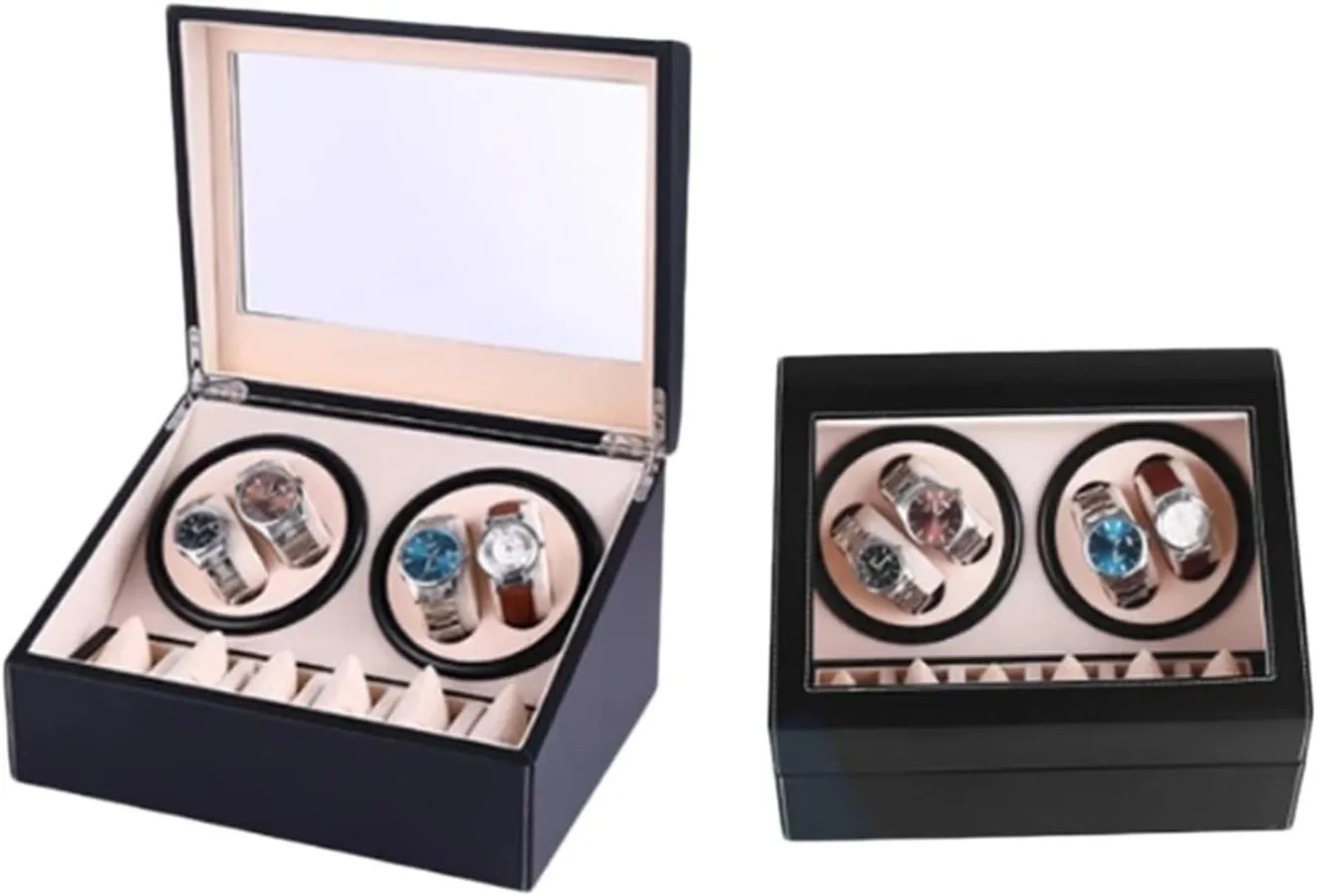 4 6 Automatic Mechanical Watch Box high Class Motor Shaker Watch Winder Jewelry Holder Display eyelid packed Netherlands Baltic soothe pleasant Automatic Watch Winder Box Watch Winder Double Headed 