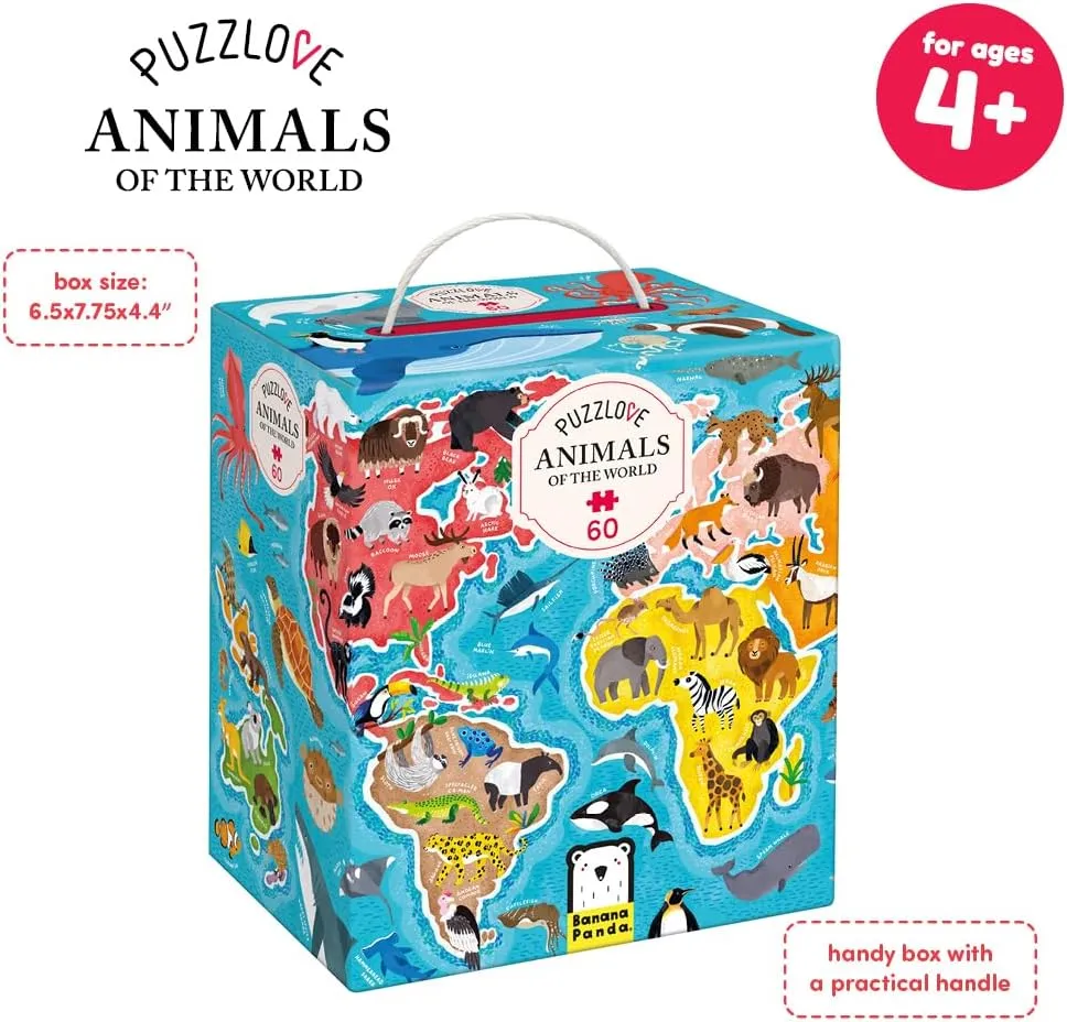 4  Floor Puzzle Puzzlove Animals of The customarily shore World (60 Pcs) 