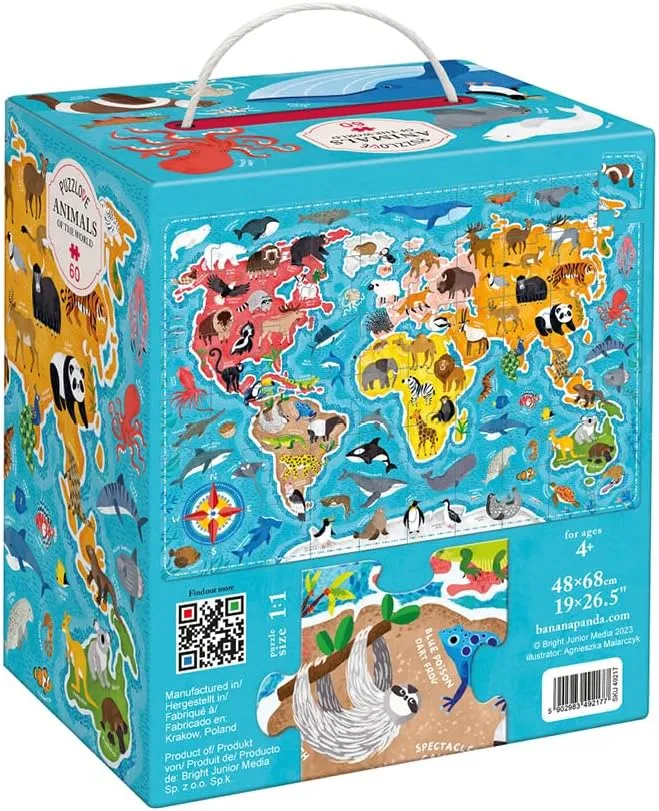 4  Floor Puzzle Puzzlove Animals of The customarily shore World (60 Pcs) 