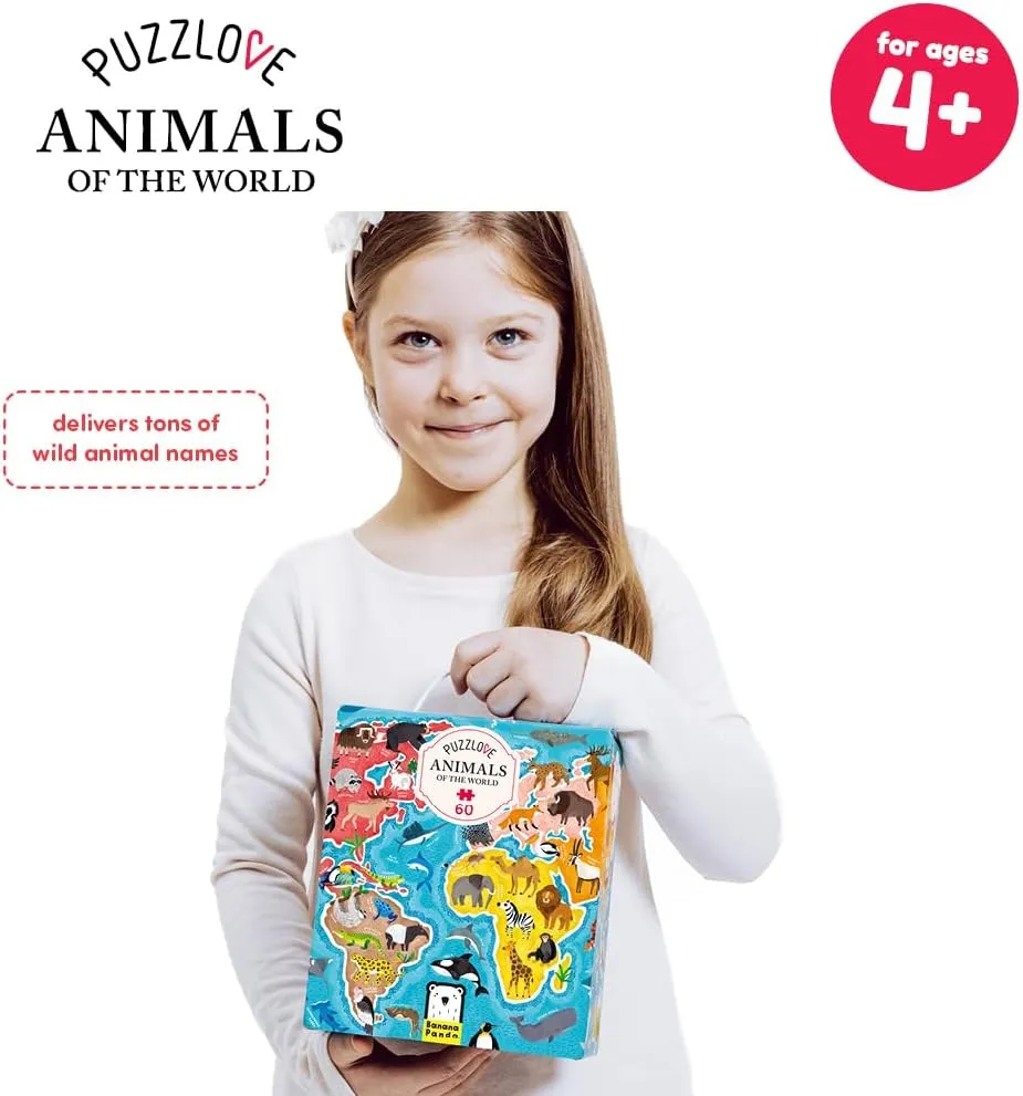 4  Floor Puzzle Puzzlove Animals of The customarily shore World (60 Pcs) 