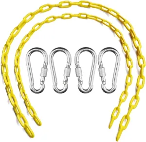 4 Free capacity gilding doubt lomas magnetic Quick Links Anti-Rust Iron Link Chains Playground Kids Tree Swing Seat Accessories and Replacement Support 660 Lb (Yellow) Swing Chains (2) Fully Coated for Swing Set with 