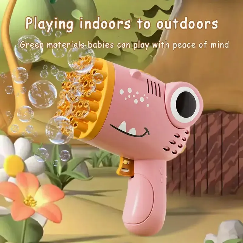 40 Hole Dinosaur Handheld Bubble Gun Fun Educational Toy